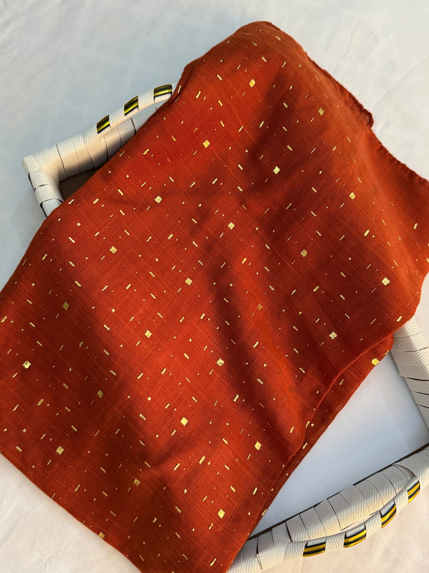 Foil Pattern Festive Lawn-Rust