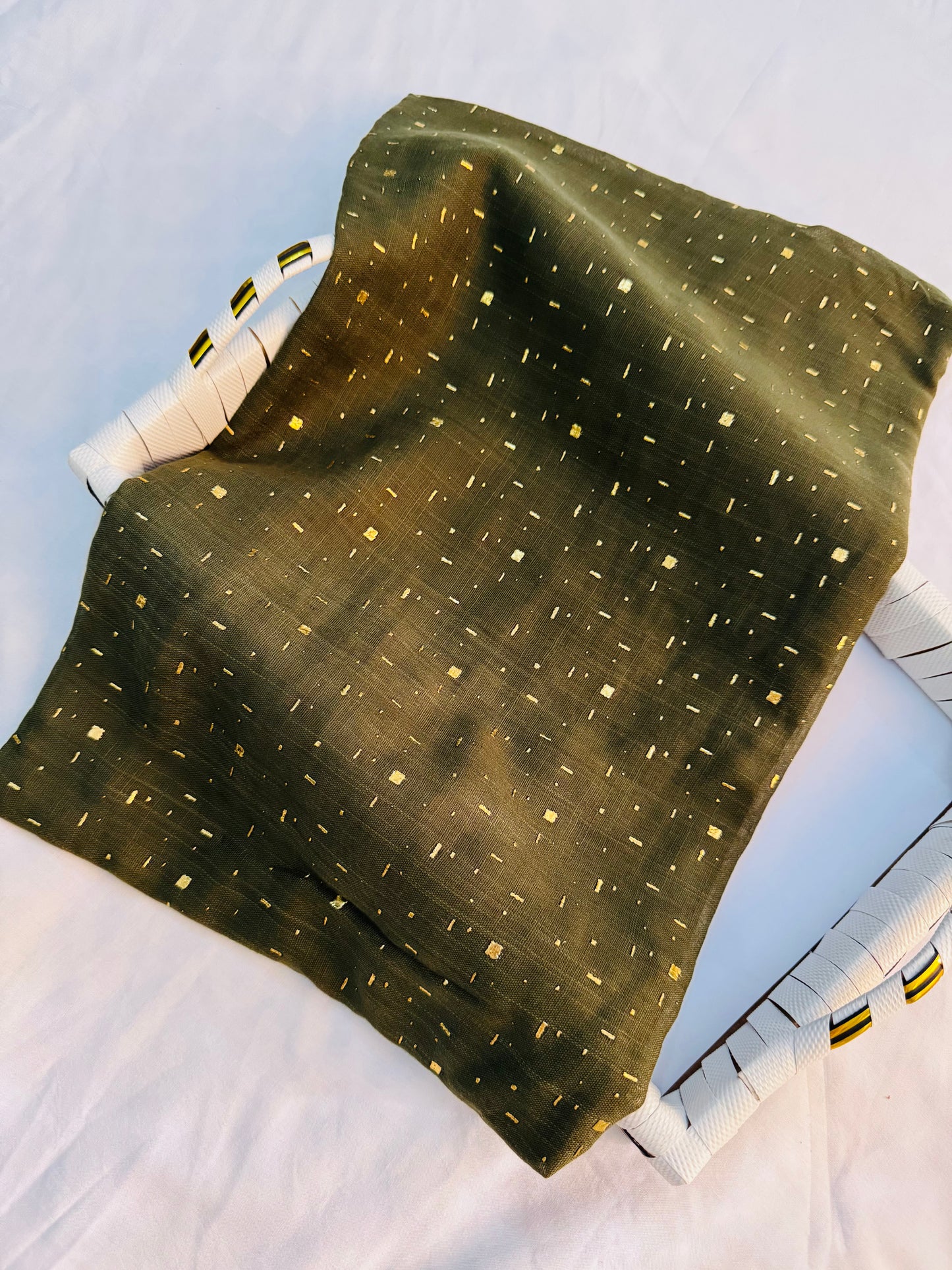 Foil Pattern Festive Lawn-Olive