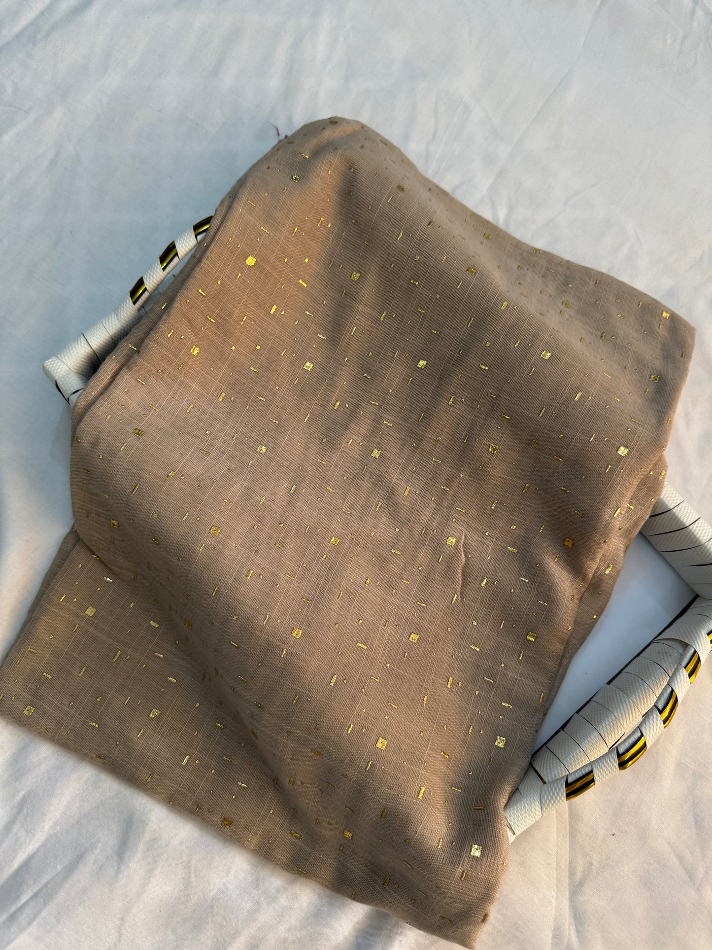 Foil Pattern Festive Lawn-LightBrown