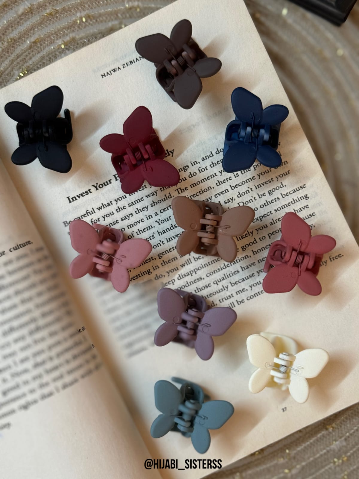 Matte Butterfly Hair Claw Clips