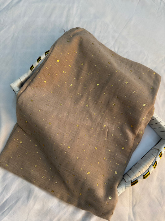 Foil Pattern Festive Lawn-LightBrown